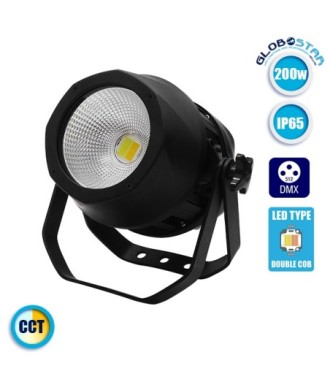 Αδιάβροχος Προβολέας COB LED PAR DMX512 200 Watt 230v IP65 CCT Ψυχρό - Ημέρας - Θερμό GloboStar 51159